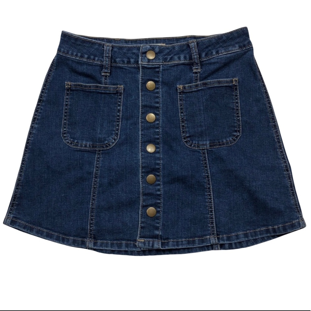 Altar’d State Button Front Blue Jean Mini Skirt size XS